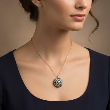 Elmas Efektli Gümüş Kolye MY102617