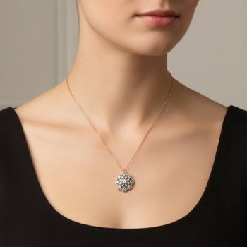 Elmas Efektli Gümüş Kolye MY1026178