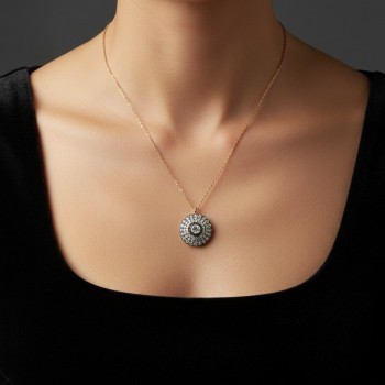 Elmas Efektli Gümüş Kolye MY1026179