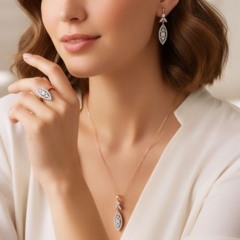 Markiz Elmas Montür Gümüş Set MY003003