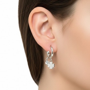 Tektaş Yonca Halka Gümüş Küpe MY111082