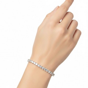 Zirkon Taşlı Su Yolu Gümüş Bileklik Bayan MY102381