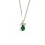Üç Taş Yeşil Damla Gümüş Kolye MY101743