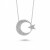 Zirkon Taşlı Ay Yıldız Gümüş Kolye MY0301055