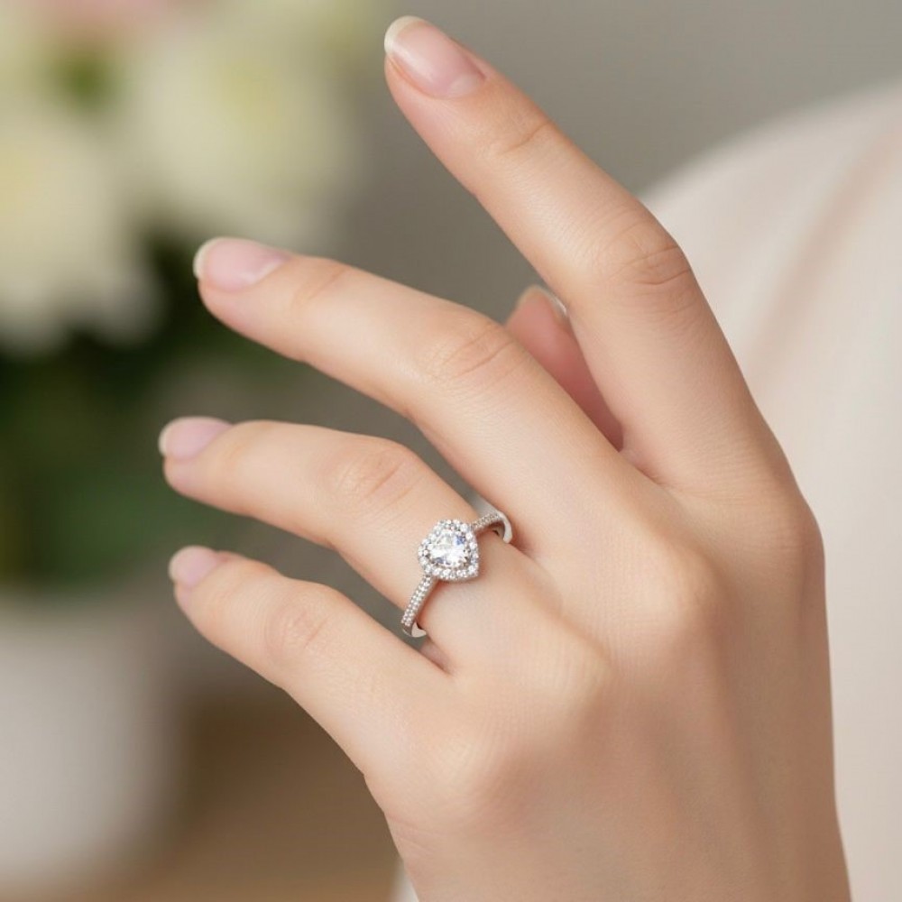 Moda Kalp Gümüş Tektaş Yüzük MY102565 18137 Thumb