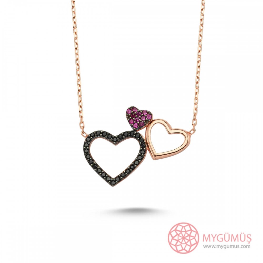 Mutlu Kalpler Gümüş Kolye MY101133 8603 Thumb