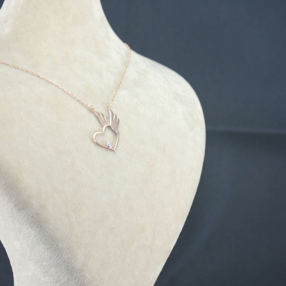 Pietra Kanatlı Kalp Gümüş Kolye MY101658 10439 Thumb