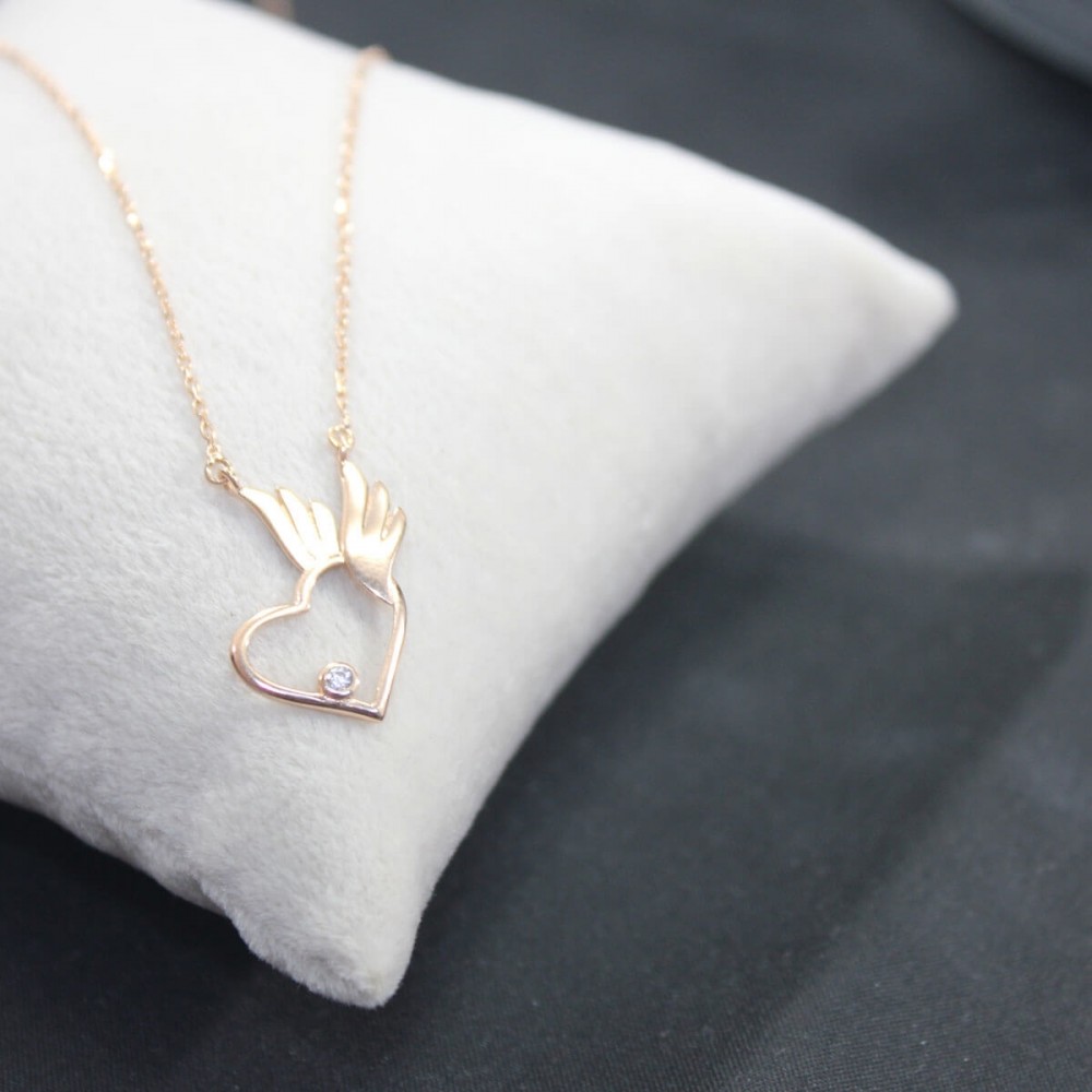 Pietra Kanatlı Kalp Gümüş Kolye MY101658 10440 Thumb