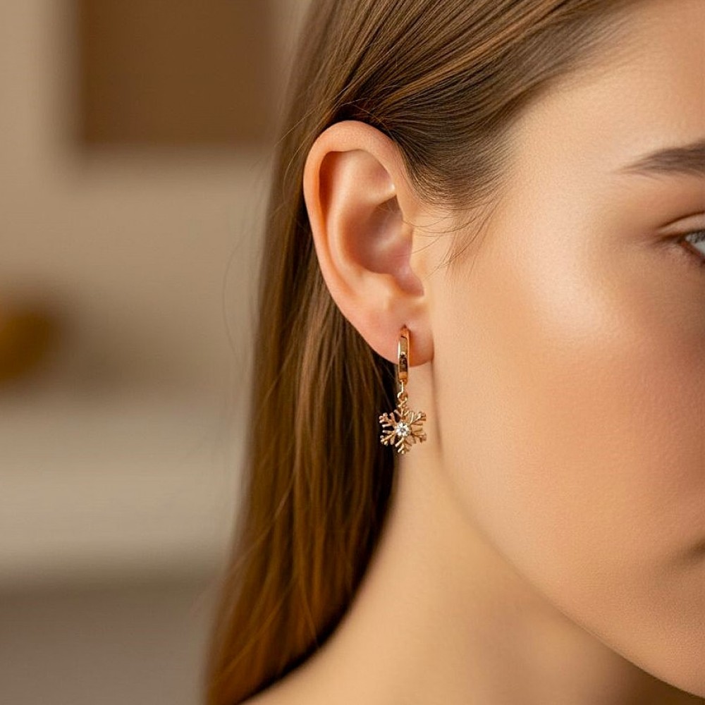 Sallantılı Kartanesi Gümüş Küpe MY102549r 18163 Thumb