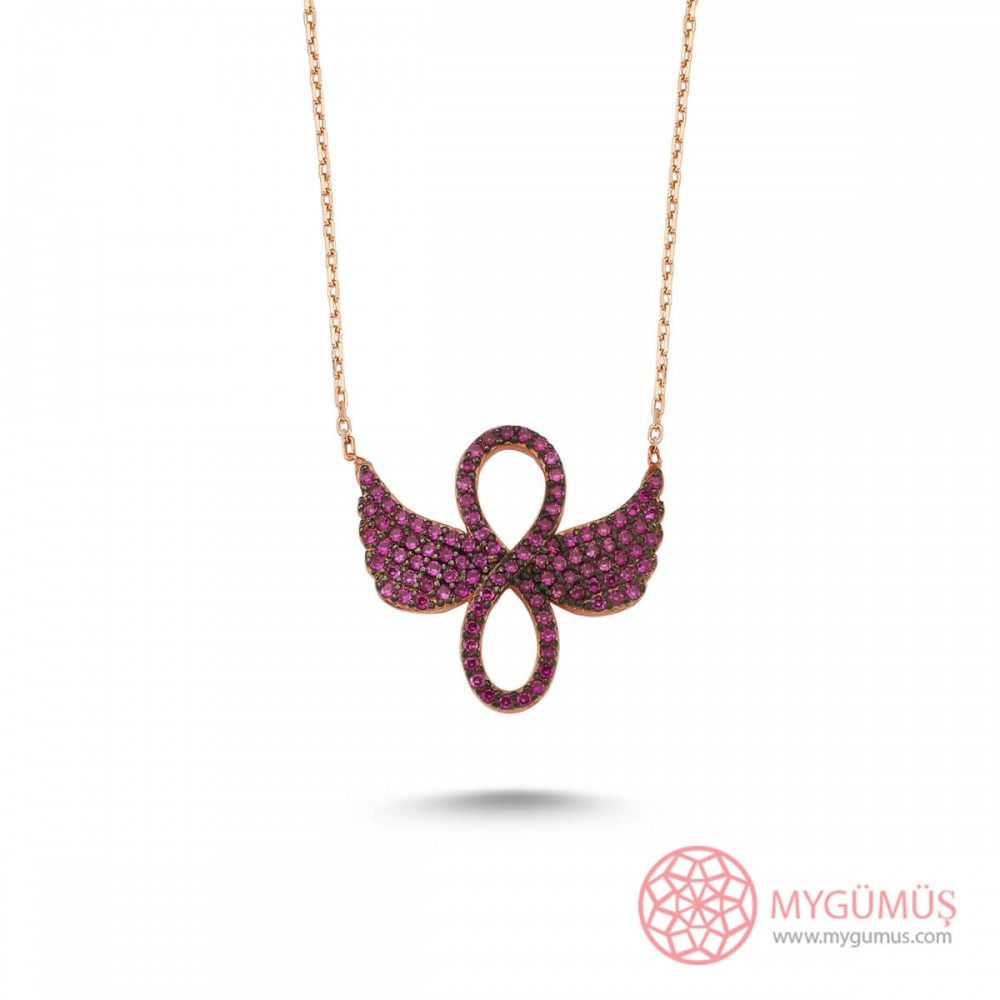 Sonsuzluk Kanatlı Mercan Gümüş Kolye MY101335 9225 Thumb