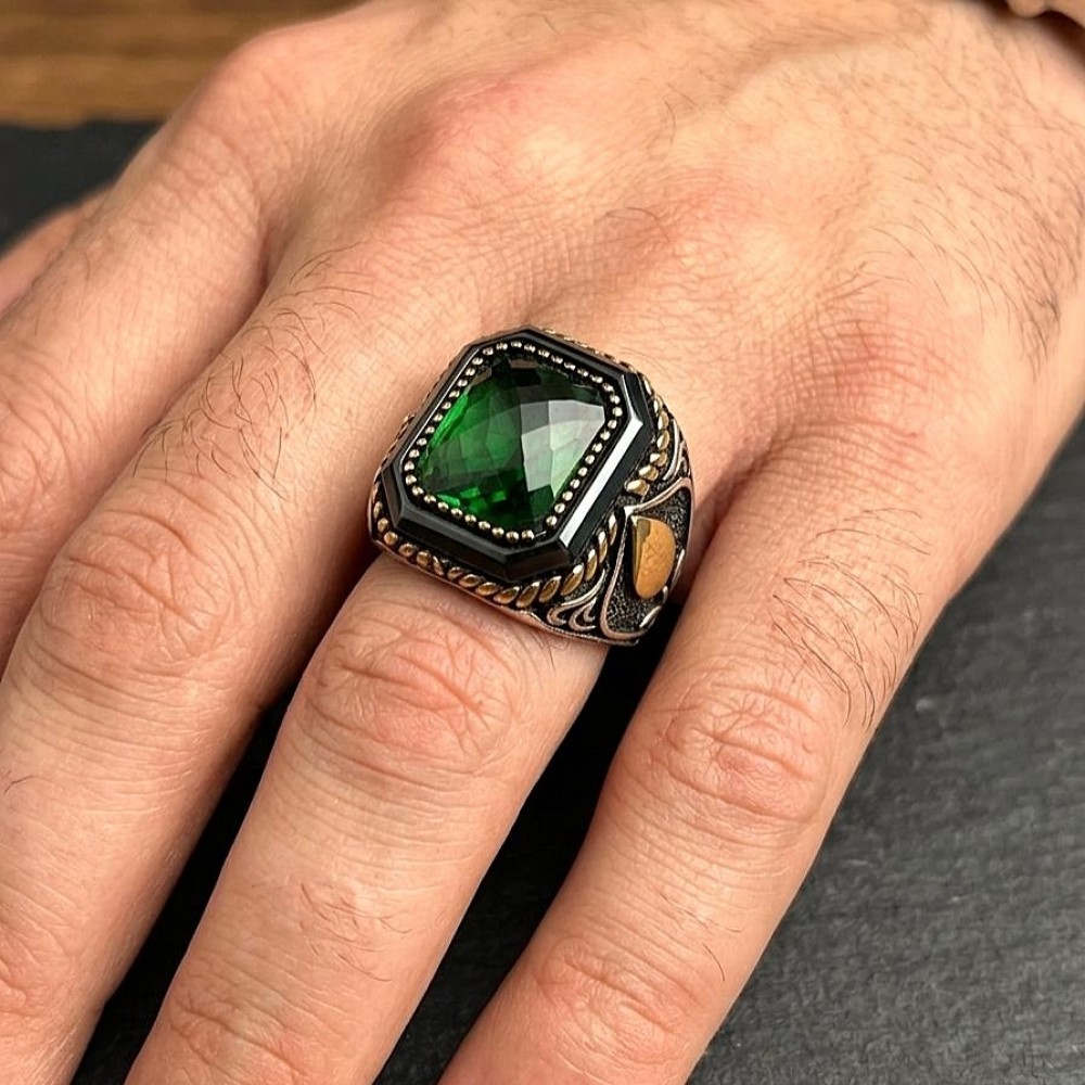 Taşlı Erkek Gümüş Yüzük MY102637 18349 Thumb