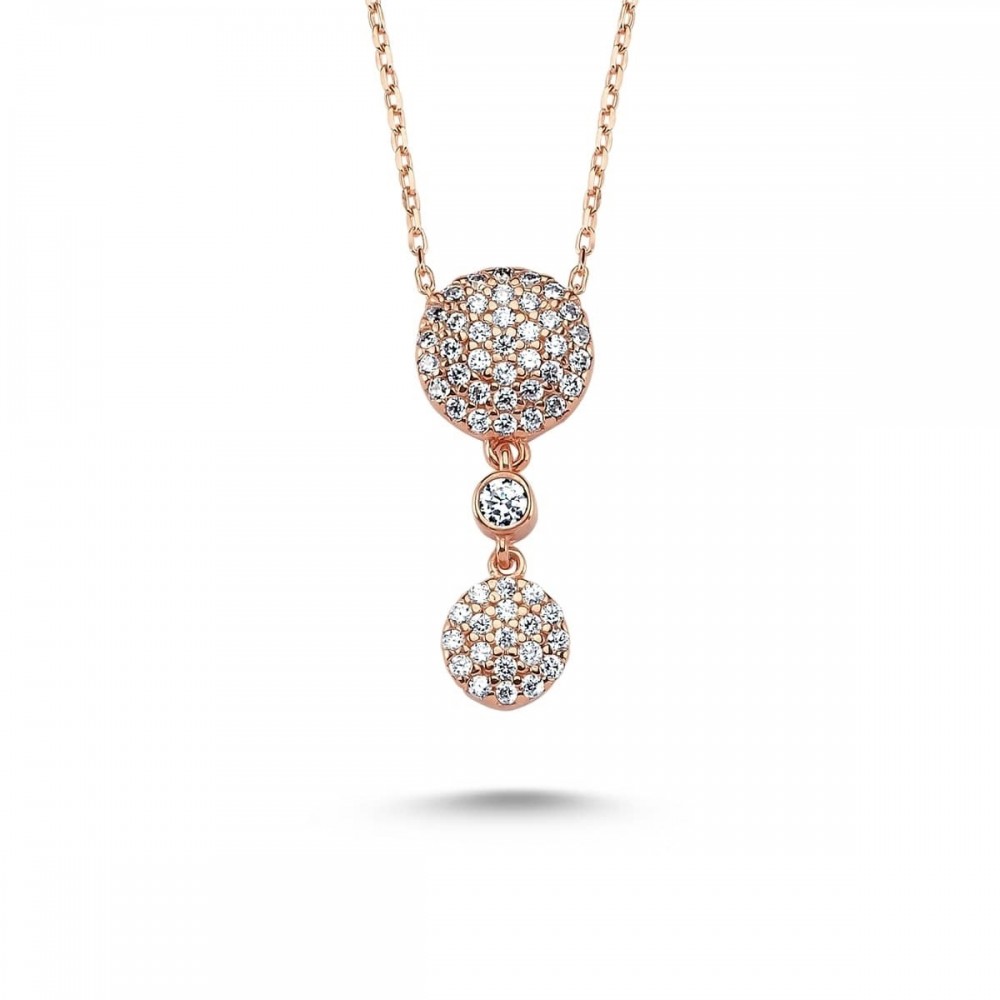 Yuvarlak Pırlanta Montür Pave Gümüş Kolye MY101307 16396 Thumb