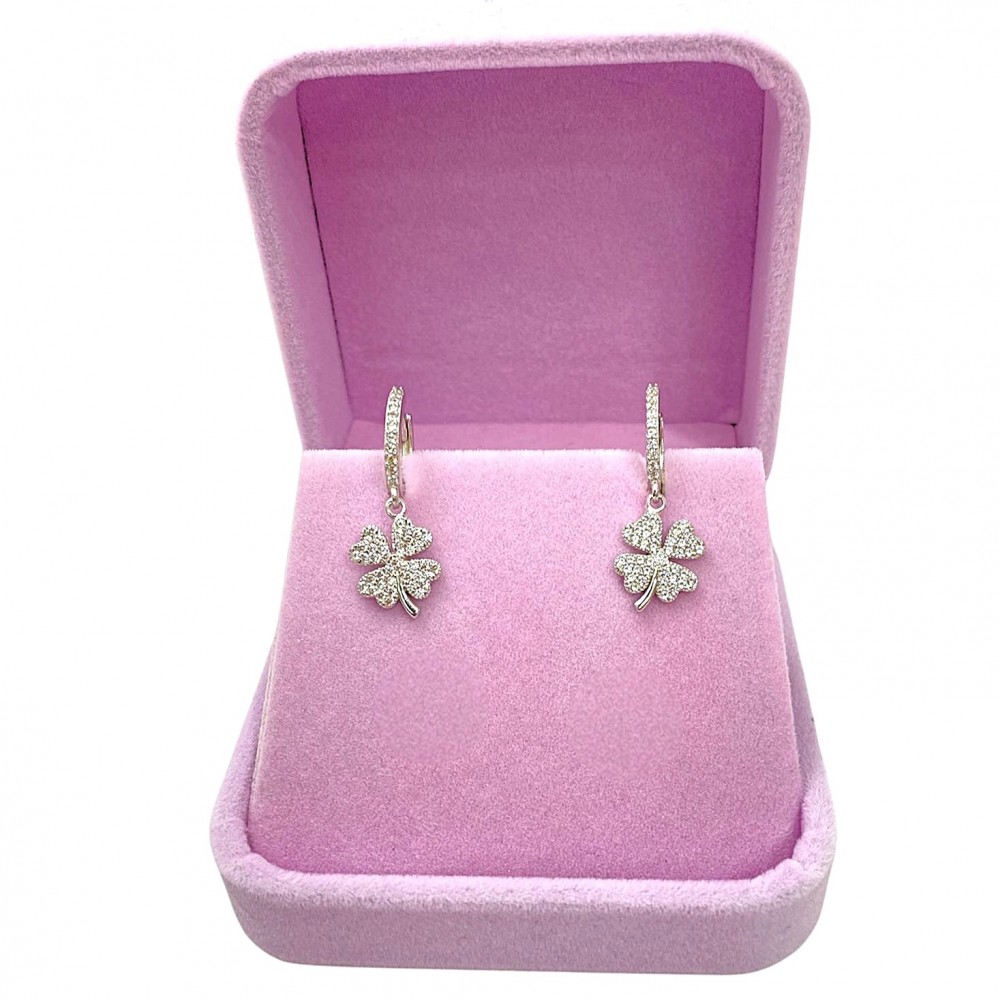 Zirkon Taşlı Yonca Gümüş Küpe MY102376 18227 Thumb