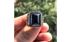 Lacivert Kapüşon Taşlı Erkek Gümüş Yüzük MY102437 14966